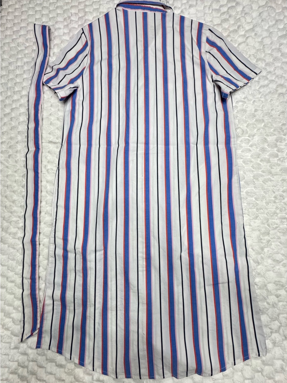 J. Crew Blue and White Striped Short-Sleeve Shirt Dress - Picture 8 of 9